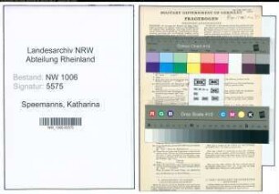 Entnazifizierung Katharina Speemanns , geb. 02.06.1892 ()