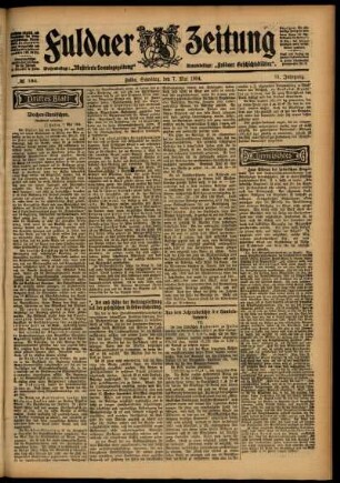 Dritte Ausgabe vom Samstag, den 07. Mai 1904.