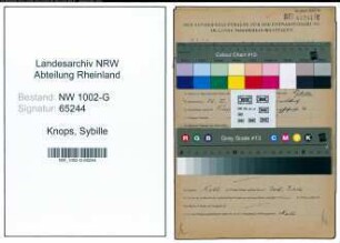 Entnazifizierung Sybille Knops, geb. 26.07.1914 (Schneiderin)