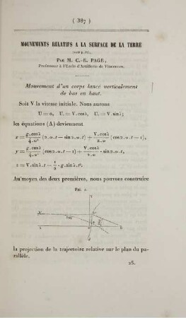 Mouvements relatifs a la surface de la terre.