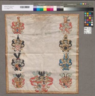8er Wappenahnentafel der Gräfin von Manderscheid, Blankenheim und Gerolstein.
