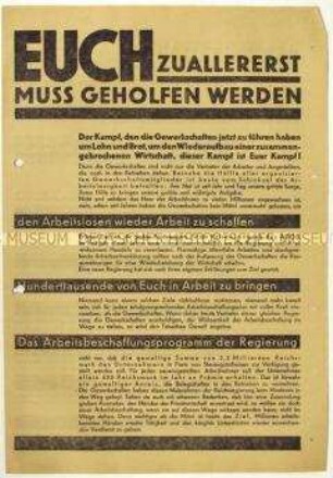 Aufruf zur Unterstützung des Allgemeinen Deutschen Gewerkschaftsbunds