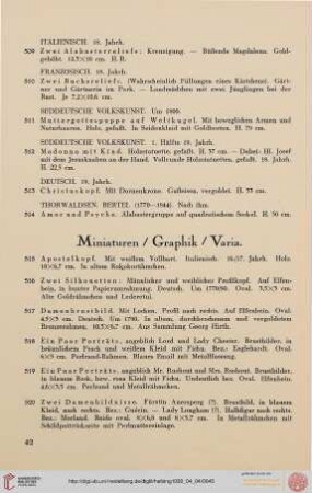 Miniaturen, Graphik, Varia (Nr. 515-535)
