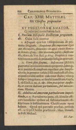 Cap. XVIII. Matthaei. Hic Christus proponitur ...