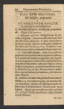Cap. XVIII. Matthaei. Hic Christus proponitur ...
