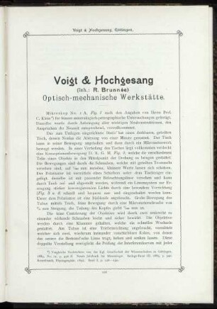 Voigt & Hochgesang (Inh.: R. Brunée). Optisch-mechanische Werkstätte