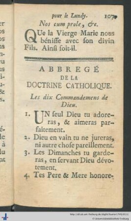 Abbregé De La Doctrine Catholique