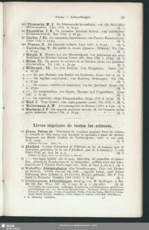 Livres imprimés de toutes les sciences