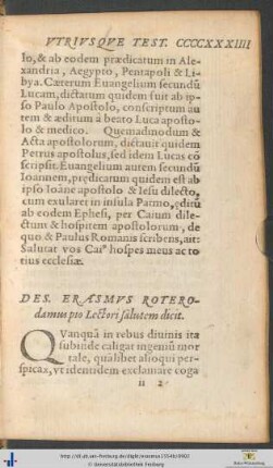 Desiderius Erasmus Roterodamus pio Lectori salutem dicit
