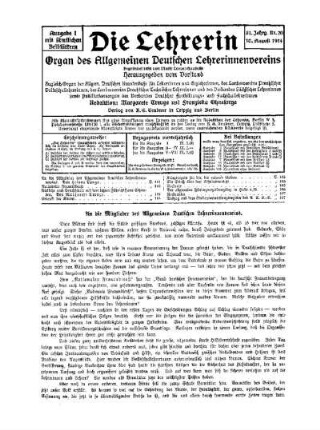 An die Mitglieder des Allgemeinen Deutschen Lehrerinnenvereins