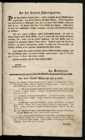 An die Herren Chorregenten