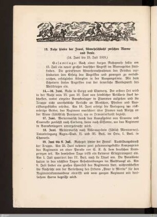 19. Ruhe hinter der Front, Abwehrschlacht zwischen Marne und Vesle