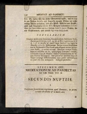 126-150, Sp. 300. De Secundis nuptiis