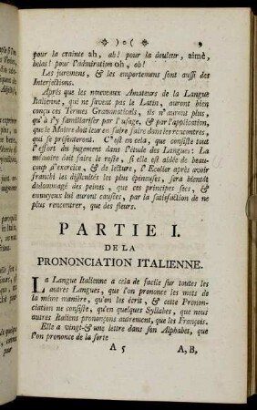 Partie I. De La Prononciation Italienne.
