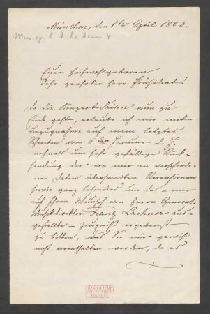 Brief an Unbekannt : 01.04.1883
