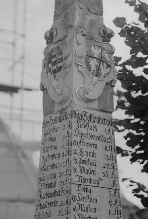 Bad Gottleuba, Postdistanzsäule, Detail
