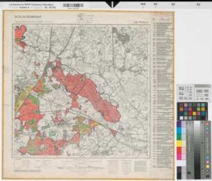 Katasteramt Recklinghausen  Kreis Recklinghausen, Meßtischblatt Waltrop 4310, Farbige Einzeichnung mit Namensliste