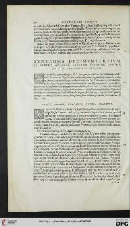 Syntagma decimvmtertivm de Venere, Adonide, Vvlcano, Cvpidine, Gratiis [...]