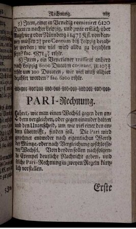 Pari-Rechnung.