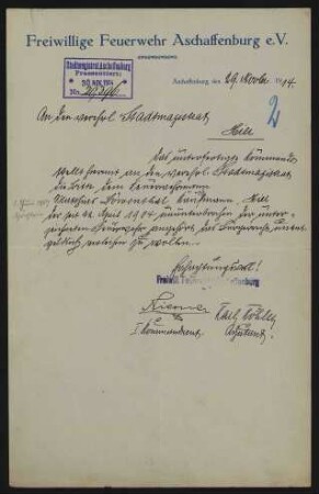 Bürgerrechtsverleihung an den Kaufmann Mathias Löwenthal