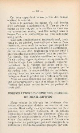Corporations d'ouvriers, Chinois, et Minh-Hu'o'ng