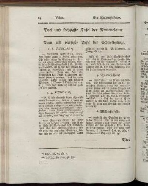 Drei und sechzigste Tafel der Nomenclatur. [bis] Zwey und siebenzigste Tafel der Nomenclatur.