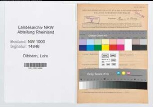 Entnazifizierung Lore Dibbern, geb. 04.09.1915 (Grosshaendler)
