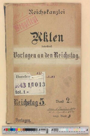 Vorlagen an den Reichstag: Bd. 2