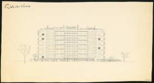 Wohnhochhaus, Emslebener Straße Hindenburg Straße: Ansicht von Osten 1:200