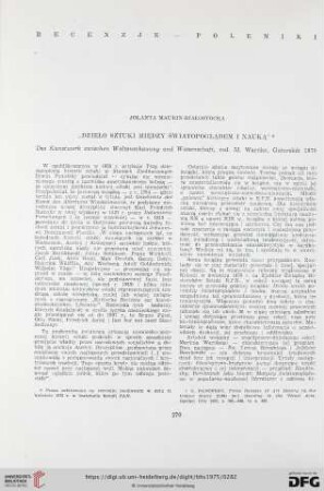 "Dzieło sztuki między światopoglądem i nauką"