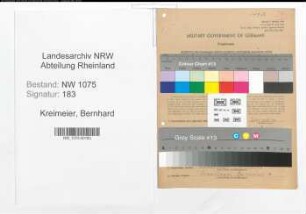 Entnazifizierung Bernhard Kreimeier , geb. 01.04.1901 (Amtsrentmeister)