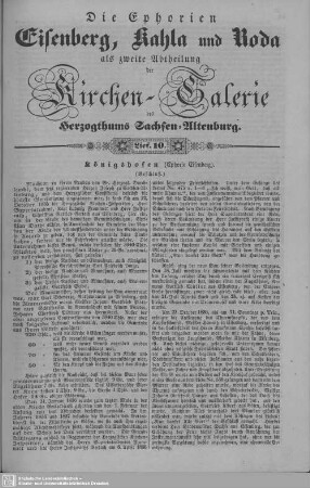 Königshofen (Beschluß), Gösen, Etzdorf, Rauda : 10. Lieferung