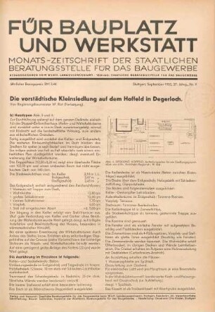 Die vorstädtische Kleinsiedlung auf dem Hoffeld in Degerloch (Fortsetzung)