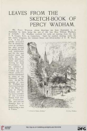 30: Leaves from the sketch-book of Percy Wadham