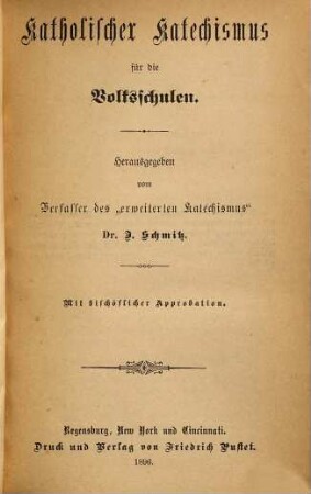 Katholischer Katechismus für die Volksschulen