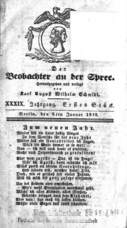 1. Stueck, 6. Januar 1840
