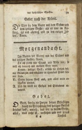 Morgenandacht. - Lehren des heiligen Ludwigs an seinen Sohn.