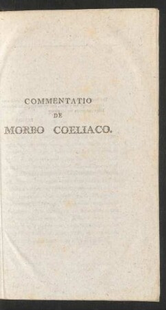 Commentatio De Morbo Coeliaco