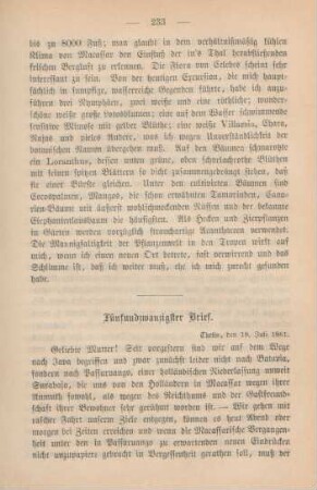 Fünfundzwanzigster Brief