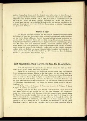 Die physikalischen Eigenschaften der Mineralien