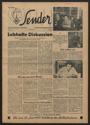 Betriebszeitung 'WF-Sender', Nr.18/1957 (17. Mai 1957)