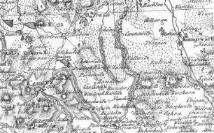 Nebelschütz-Piskowitz. Karte der Niederlausitz - dem Gebiet Senftenberg, Spremberg, Muskau, Königswartha. Ohne Datum, bez.: Jung, Sect. 72, geograph. Institut Weimar