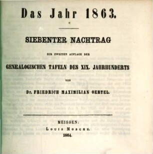 Genealogische Tafeln zur Staatengeschichte des neunzehnten Jahrhunderts : nebst einer genealogisch-statistischen Einleitung, 7