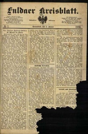 18.1886: Fuldaer Kreisblatt