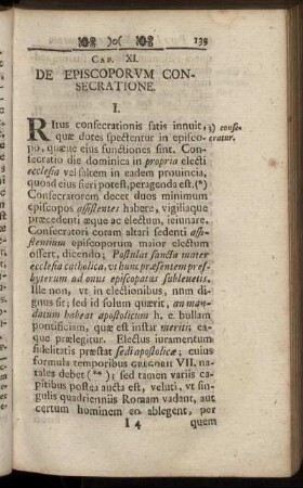 Cap. XI. De Episcoporum Consecratione. - Cap. XV. De Episcopatibus Vel Erigendis Vel Supprimendis,...