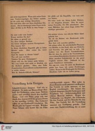 Verstellung kein Ereignis