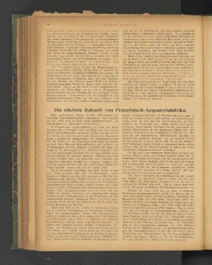 Die nächste zukunft von Französisch-Aequatorialafrika.