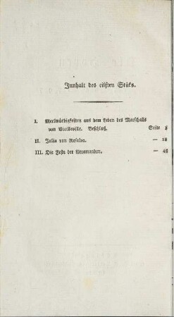 Innhalt des eilften Stüks.