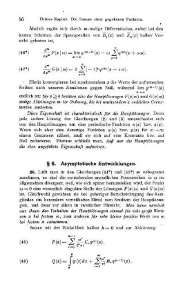 § 6. Asymptotische Entwicklungen.