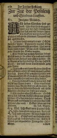Zur Zeit der Pestilentz und Sterbens-Läufften.